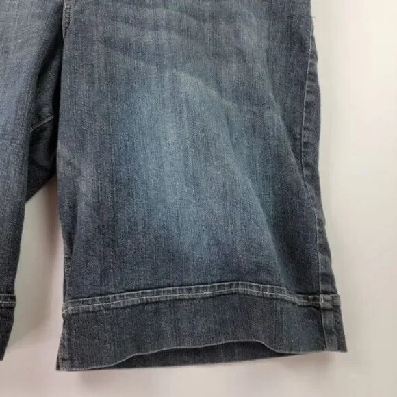Lane Bryant Short Womens 22 Dark Wash Denim Bermuda Pockets Buttons High Rise - Picture 2 of 12